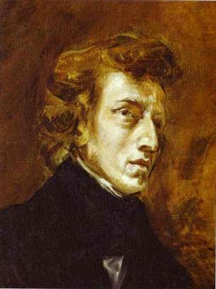 Frédéric Chopin (1810–1849) in the famous 1838 portrait by Eugène Delacroix (1798-1863)