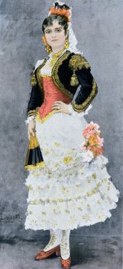 Celestine Galli-Marié (1840-1905), the first Carmen, whom Tchaikovsky heard at a performance of the opera in Paris in January 1876. A portrait painted in 1884 by Henri Lucien Doucet (1856–1895)
